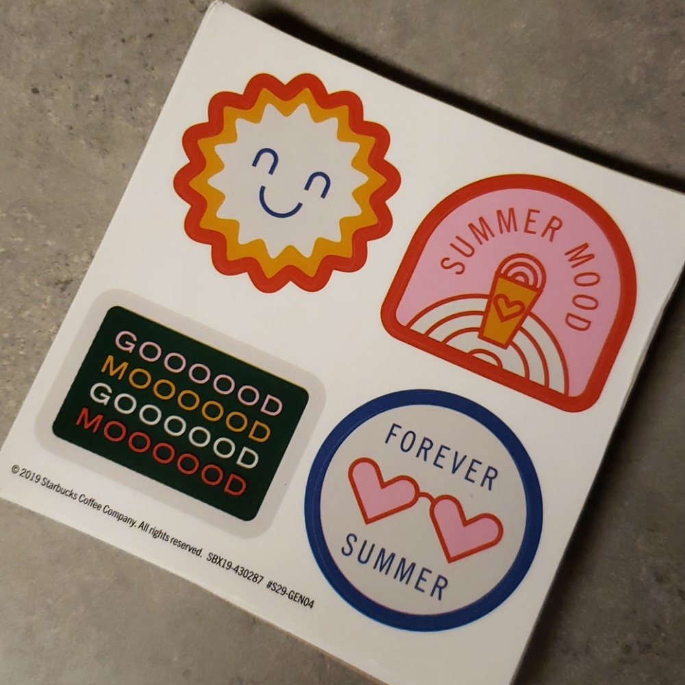 FREE WITH BUNDLE Starbucks summer stickers 🌞🕶🌈